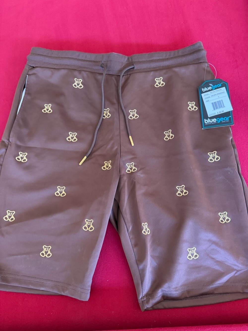 bluegear Men's Brown Embroidered Teddy-Logo Shorts